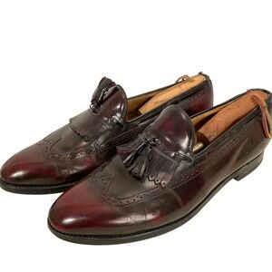 Johnston‎ & Murphy Loafer Mens 11.5 Burgundy Aristocraft Leather Wingtip Shoes